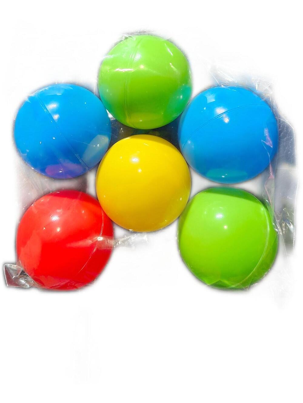 Assorted Bright Plastic Play Balls - Set of 6